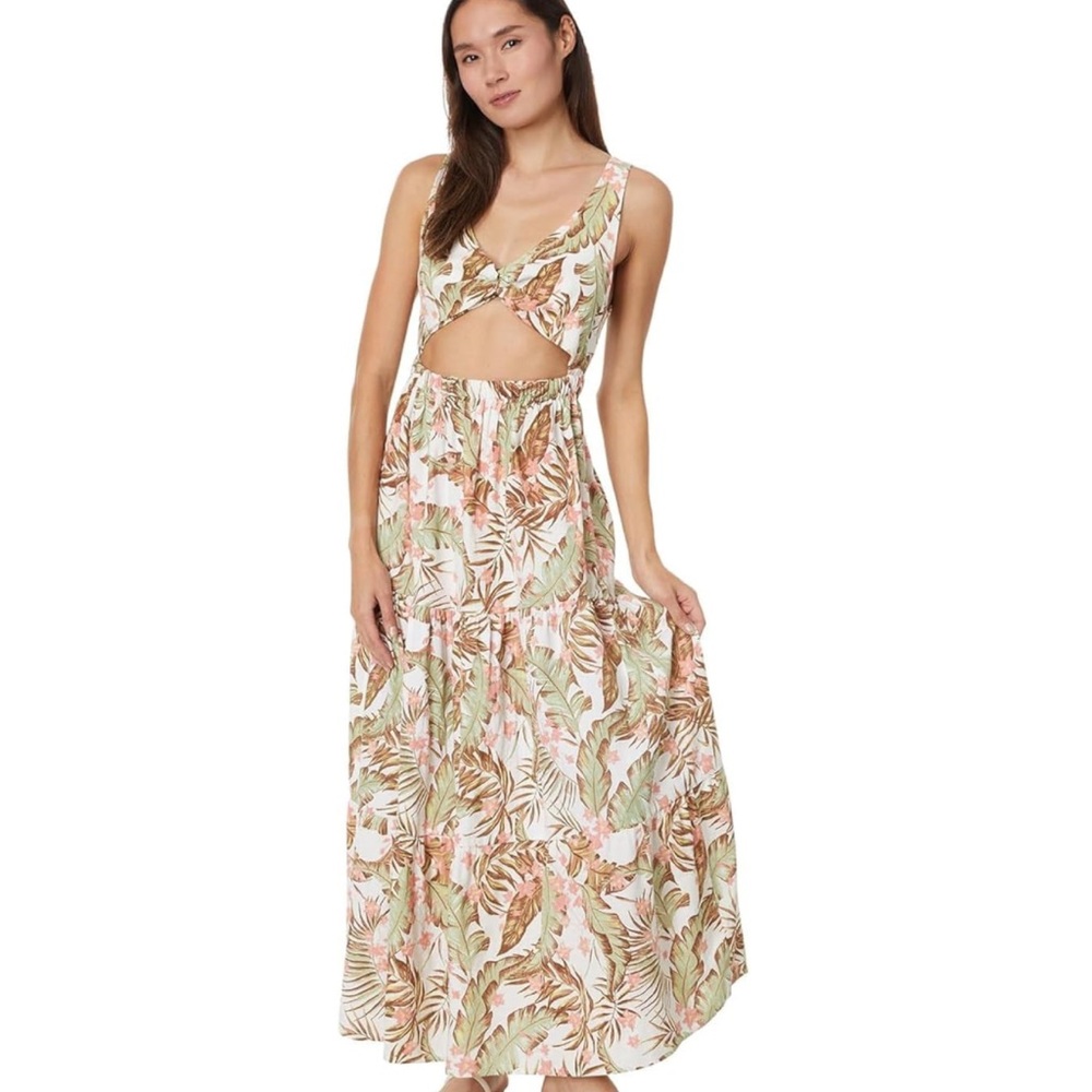 Rip Curl La Quinta Floral Smocked Maxi Dress Off White - Picture 3 of 14